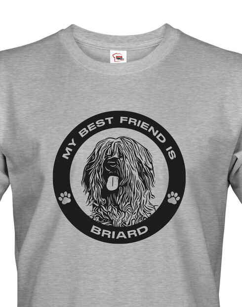 Pánské tričko Briard kulatý motiv