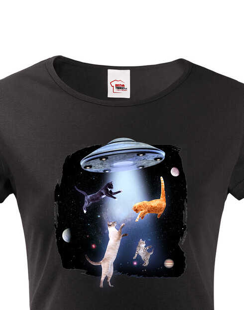 Dámské tričko Ufo a kočky