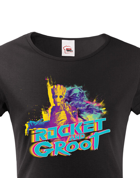 Dámské tričko Groot a Rocket
