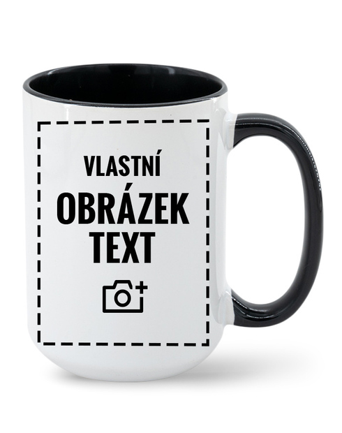 Hrnek 450 ml s vlastním potiskem a barevným uchem