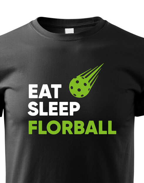 Dětské tričko s potiskem Eat, sleep, florbal