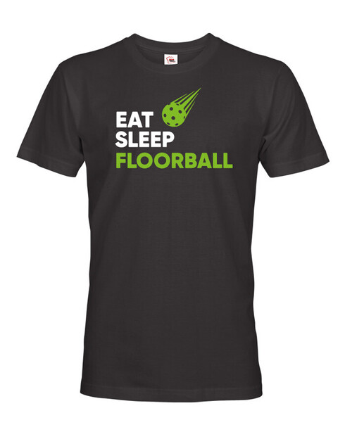 Pánské tričko s potiskem Eat, sleep, florbal