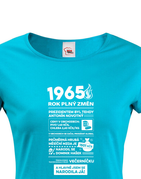 Dámské tričko 1965 rok plný změn