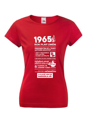 Dámské tričko 1965 rok plný změn
