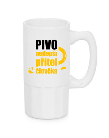 Úzký pivní půllitr – Pivo nejlepší přítel člověka