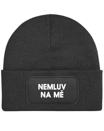 Unisex čepice s obdélníkovou nášivkou Nemluv na mě