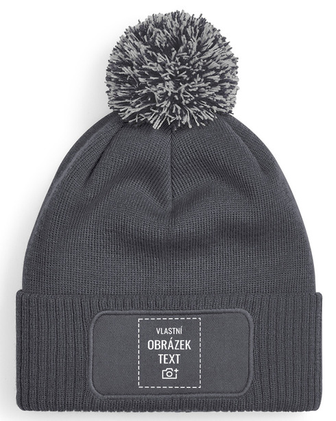 Unisex pletená čepice s bambulí a vlastním potiskem