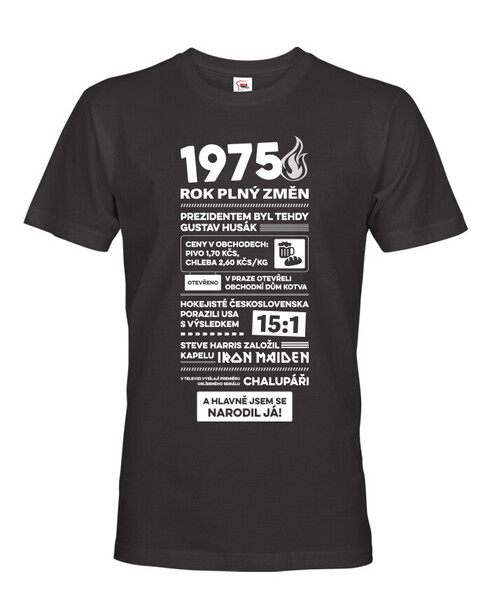 Pánské tričko narozeninové noviny 1975