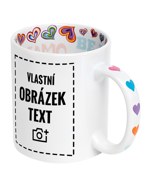 Hrnek s vnitřním potiskem I Love You s vlastním potiskem
