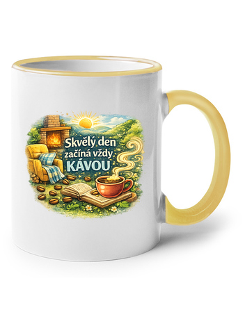 Keramický hrnek - Den začíná kávou