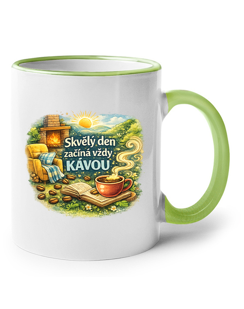 Keramický hrnek - Den začíná kávou