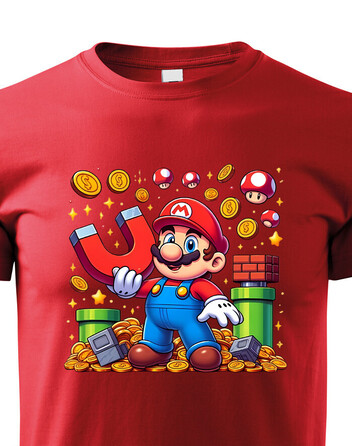 Dětské tričko Super Mario a magnet na mince