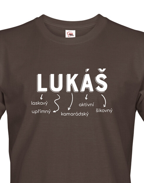 Pánské tričko Lukáš – český, skromný, vtipný, kamarádský