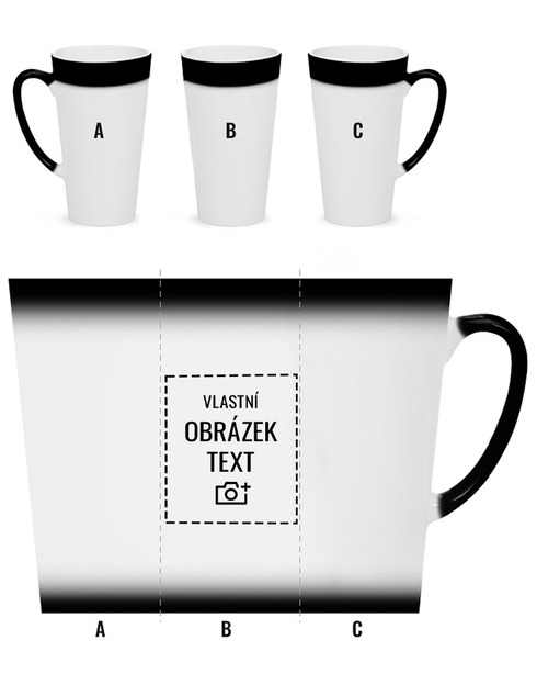 Magický měnící se hrnek Latte 500ml s vlastním potiskem