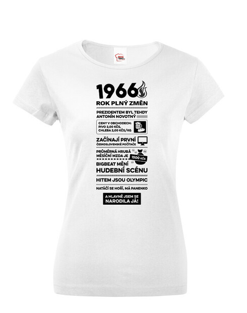 Dámské tričko narozeninové noviny 1966