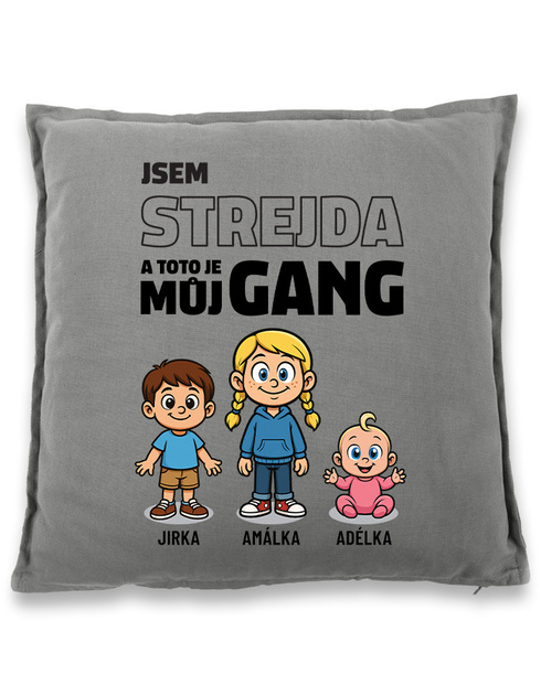 Polštář Jsem strejda a toto je můj gang