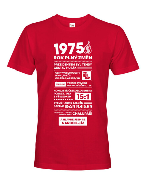 Pánské tričko narozeninové noviny 1975