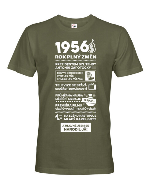 Pánské tričko narozeninové noviny 1956