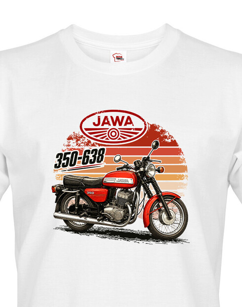 Pánské tričko JAWA 350/638 – retro motorkářský potisk