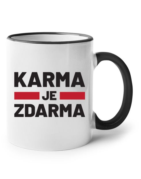 Keramický hrnek s barevným uchem Karma je zdarma