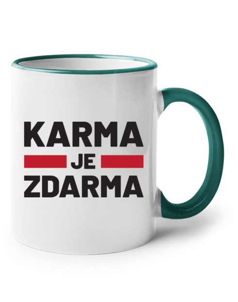 Keramický hrnek s barevným uchem Karma je zdarma