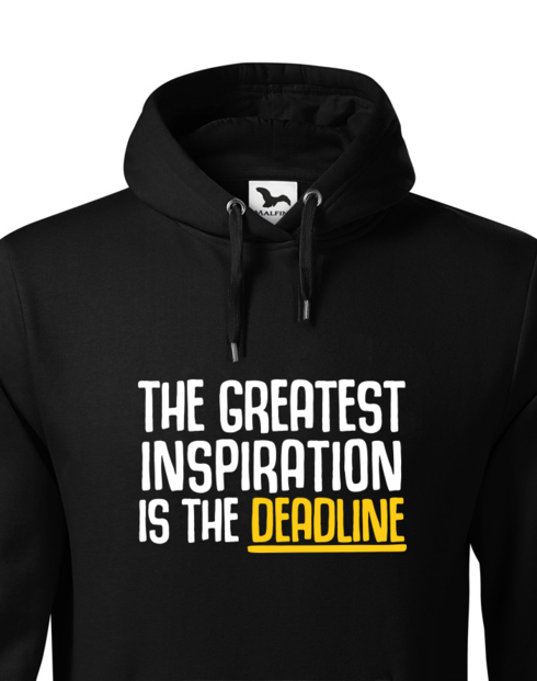 Pánská mikina s kapucí The greatest inspiration is the deadline