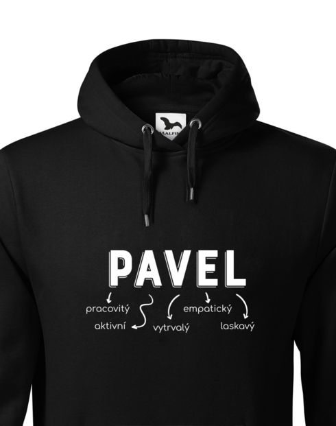 Pánská mikina s kapucí Pavel – pročovný, empatický, vtipavý