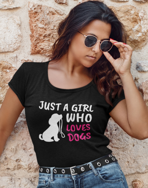 Dámské tričko -Just a girl who loves dogs