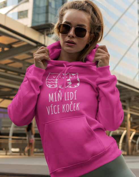 Dámská mikina Míň lidí více koček