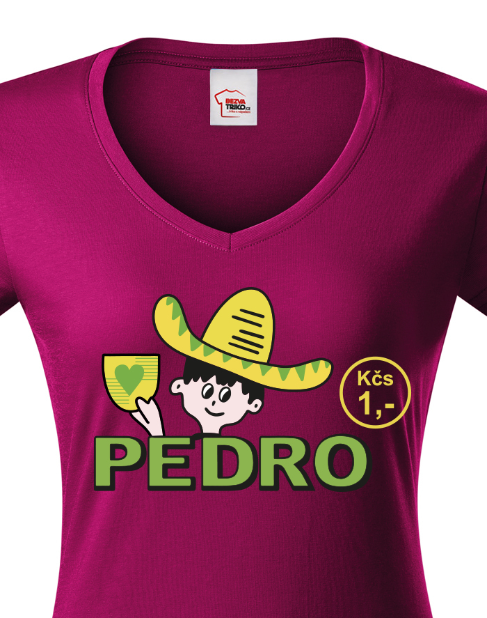 Dámské tričko s výstřihem do V Pedro