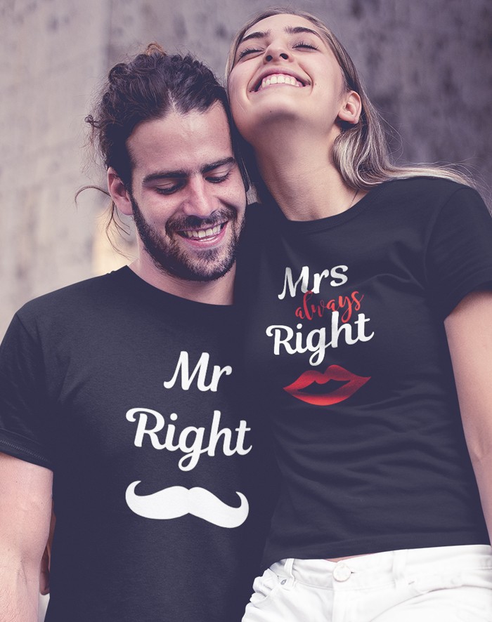Párová trika Mr Right a Mrs Always Right