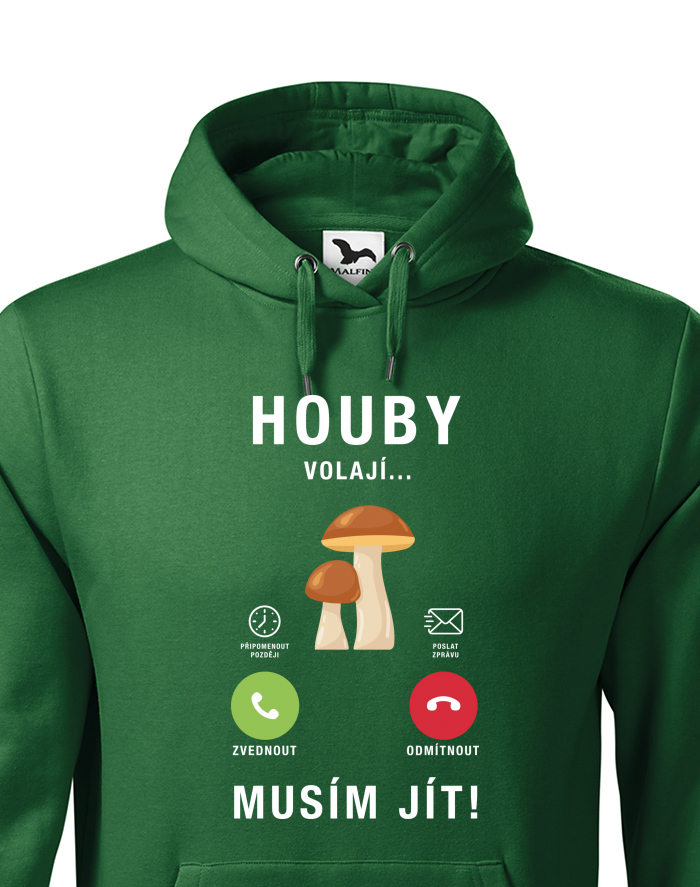 Pánská mikina s kapucí Houby volají