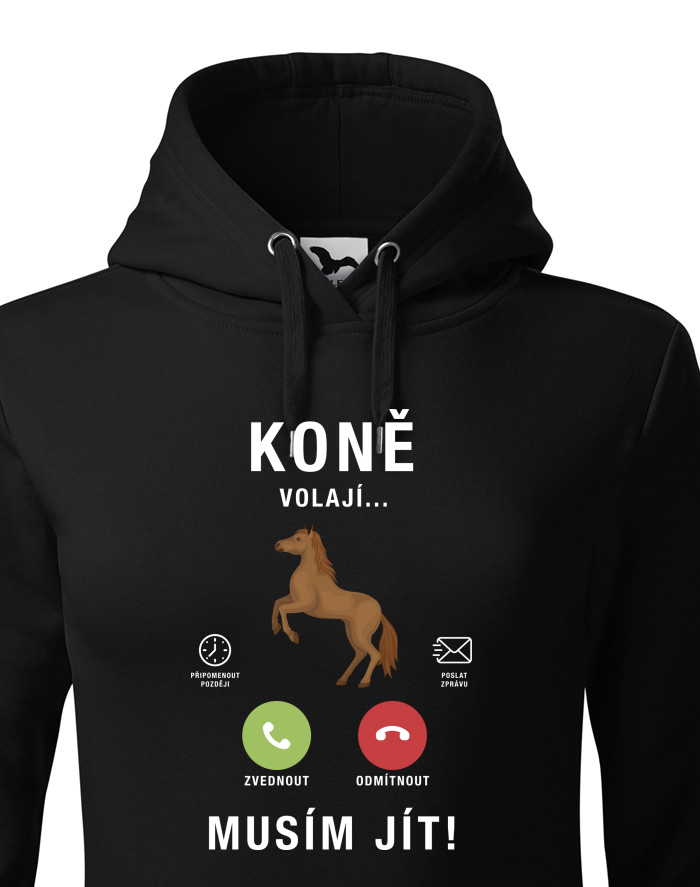 Dámská mikina s kapucí Koně volají