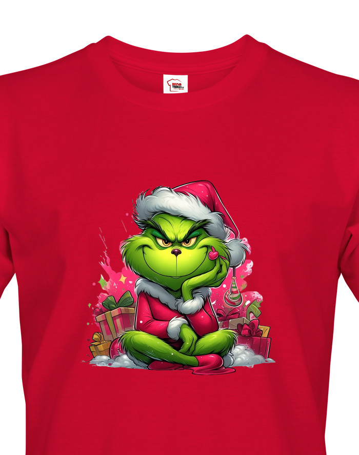 Pánské tričko Grinch s dárky