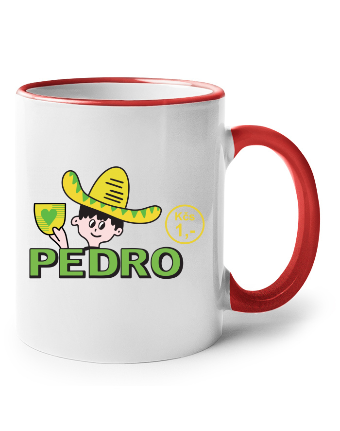Pedro - Keramický hrnek s barevným uchem