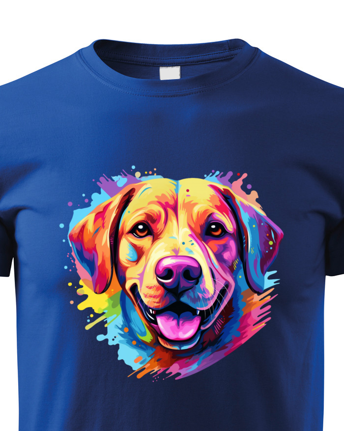 Dětské tričko s barevným labradorem