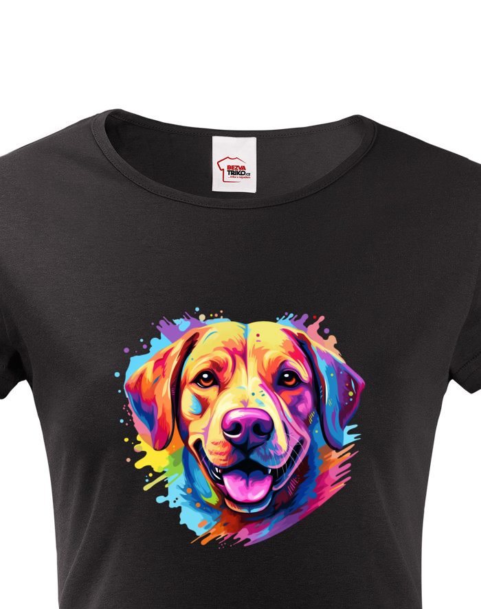 Dámské tričko s barevným labradorem