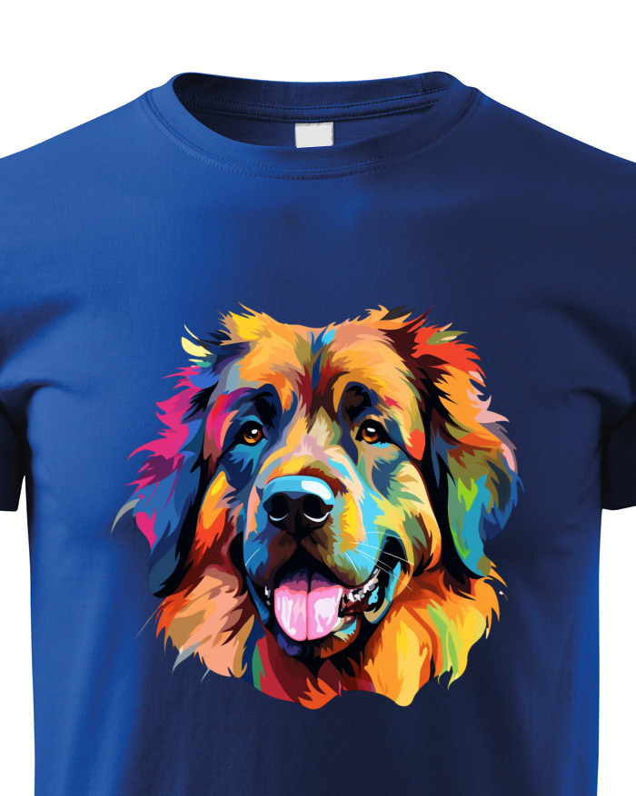 Dětské tričko Leonberger – barevný portrét