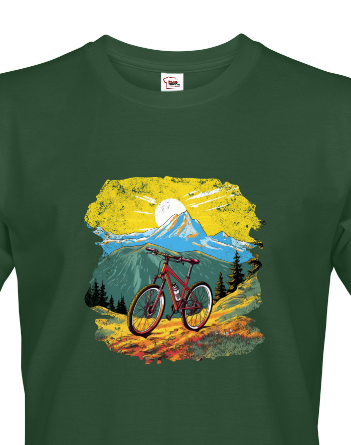 Pánské tričko MTB hory - horské kolo v přírodě
