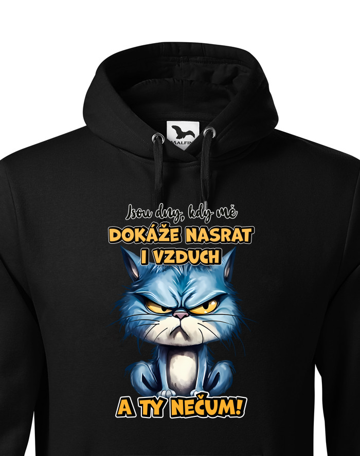 Pánská mikina s kapucí – Kočka nasrat i vzduch