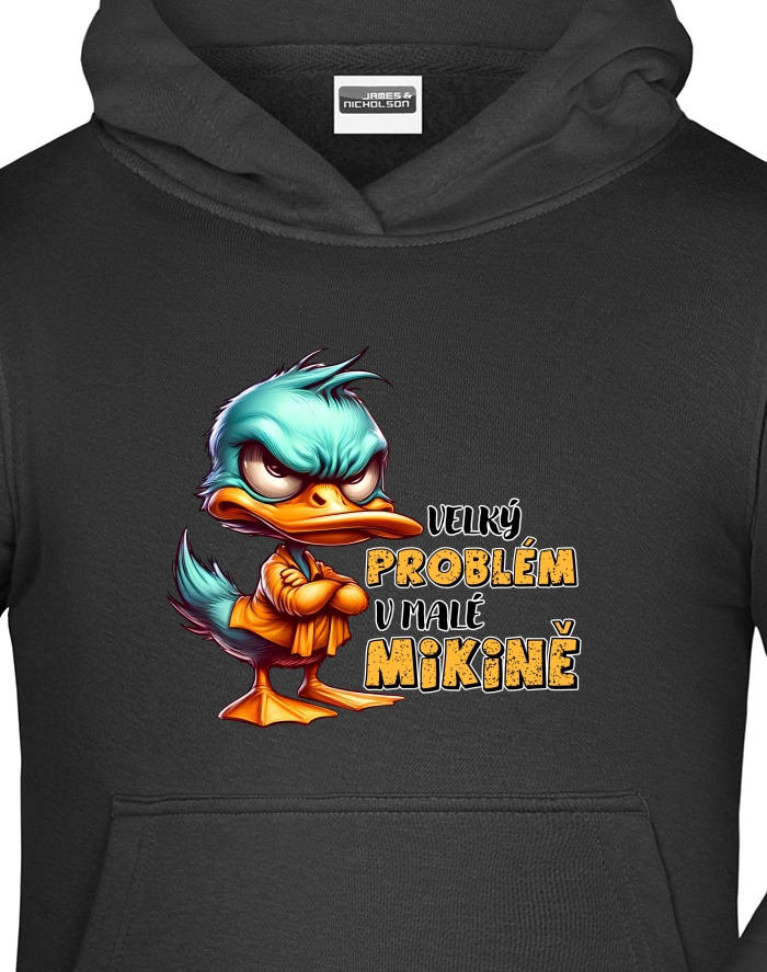 Dětská mikina s kapucí - Velký problém v malé mikině