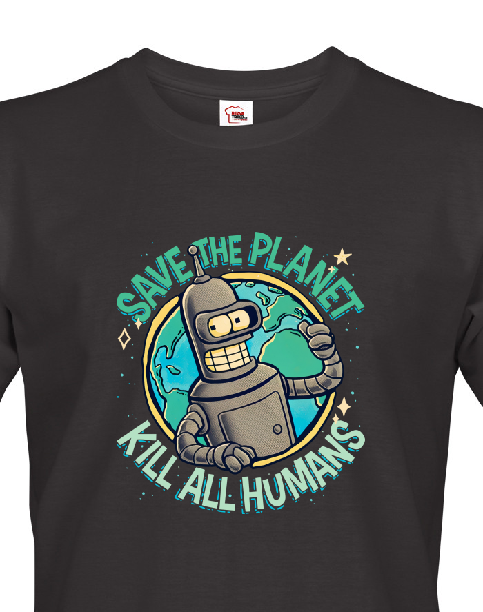 Pánské tričko s krátkým rukávem Futurama Bender Save the Planet