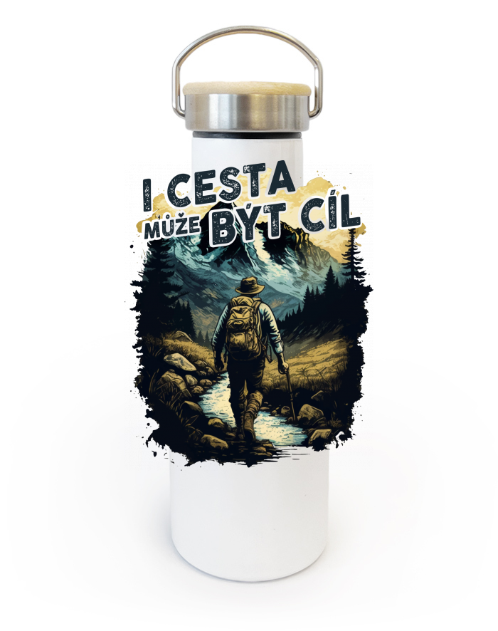 Termoska s bambusovým víčkem I cesta může být cíl