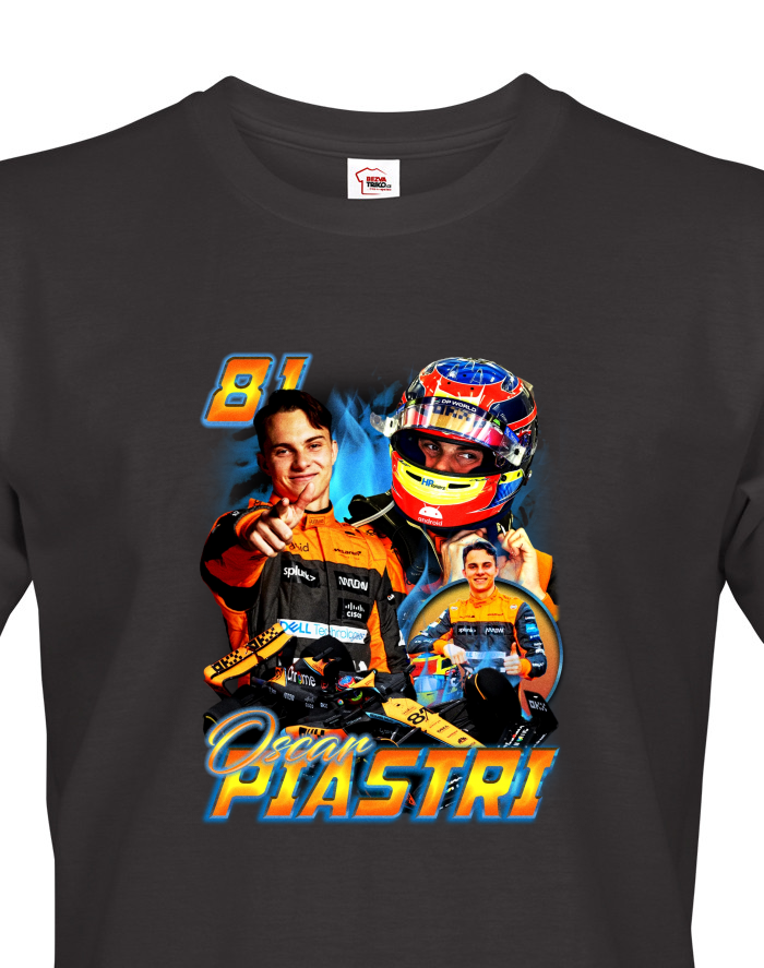 Pánské tričko s krátkým rukávem – Oscar Piastri F1