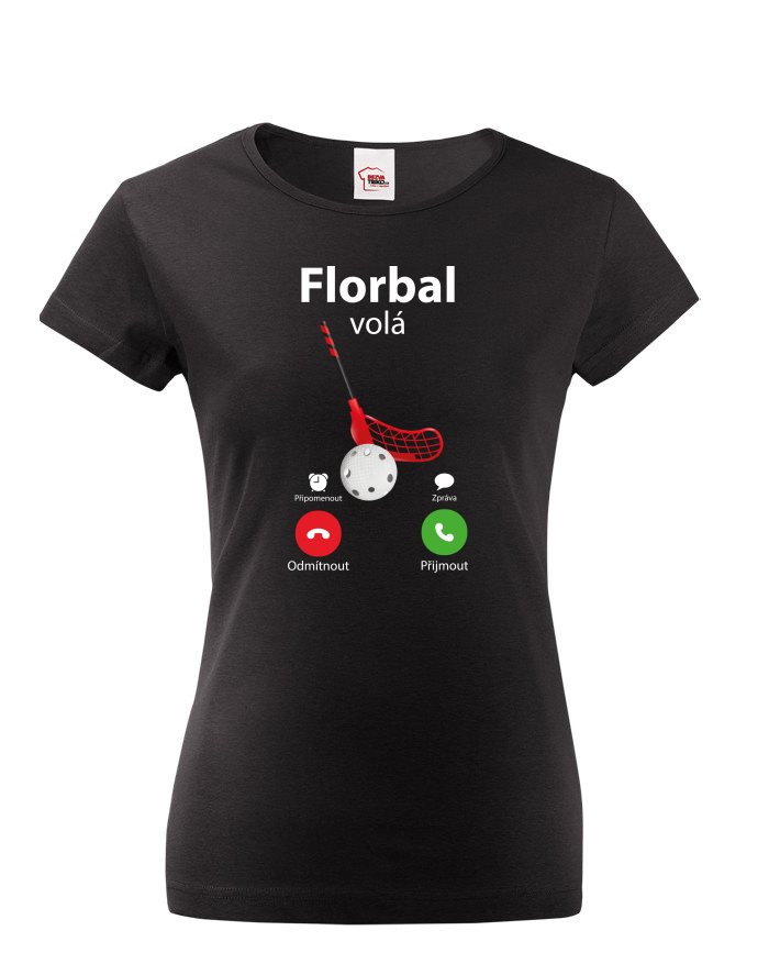 Dámské tričko s krátkým rukávem Florbal volá