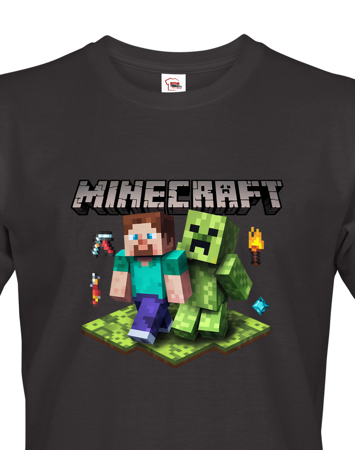 Pánské tričko Minecraft 2 – Steve a Creeper