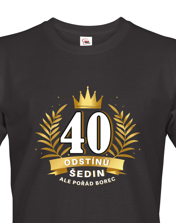 Pánské tričko 40 odstínů šedin – 40. narozeniny