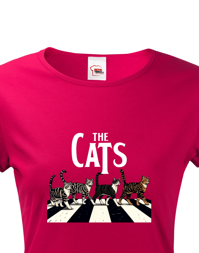 Dámské tričko The Cats – čtyři kočky na přechodu