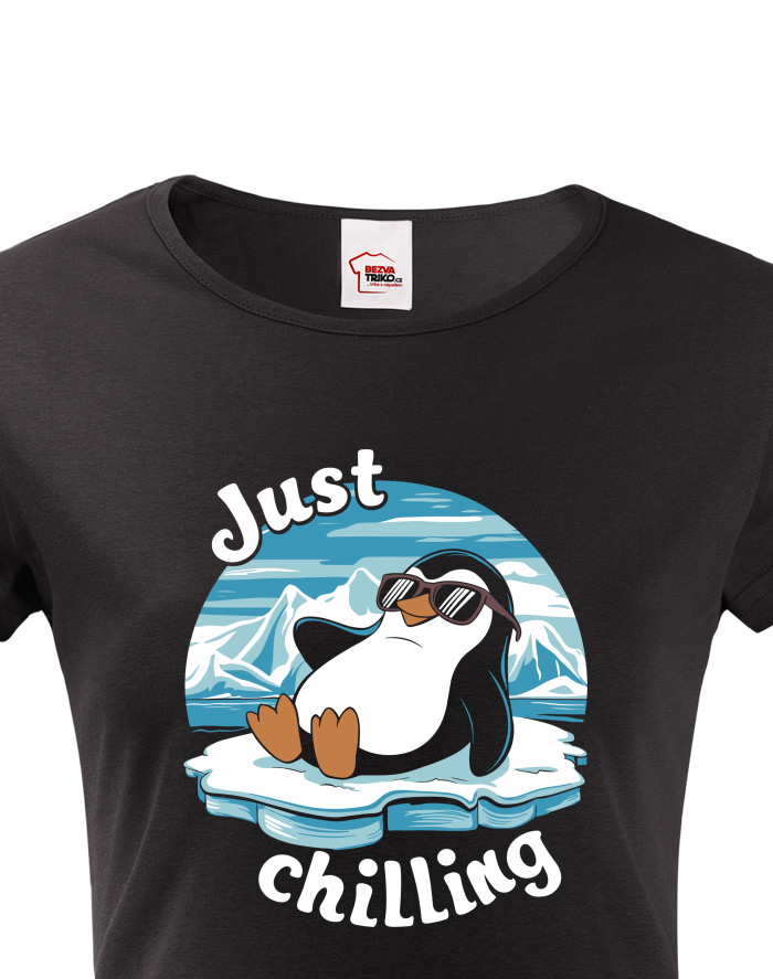 Just chilling – dámské tričko s tučňákem