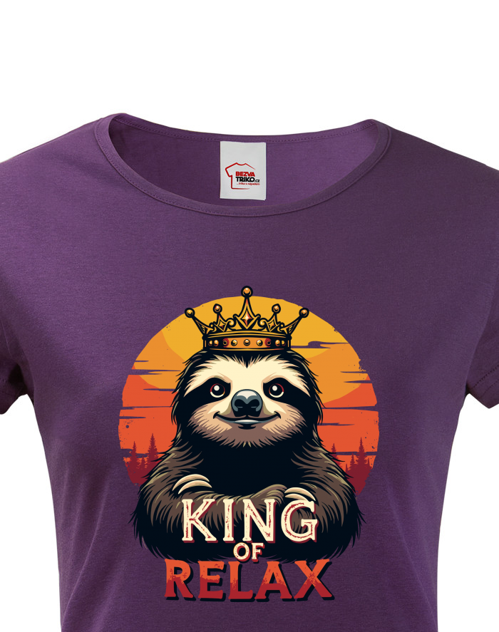 King of Relax – Dámské tričko s lenochodem